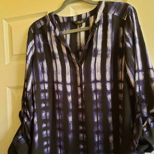 SIMPLY VERA by Vera Wang Long Sleeve Roll Tab Blouse Size Large